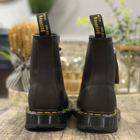 Dr. Martens 1460 Snowplow Cocoa Brown Leather Boots - Picture 9 of 16